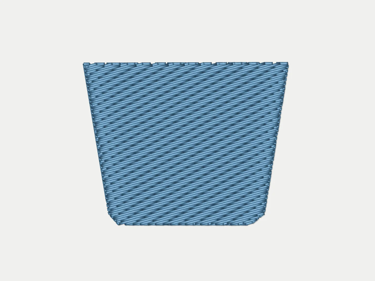 The same shape rendered as real thread, each row catching the light along its length.