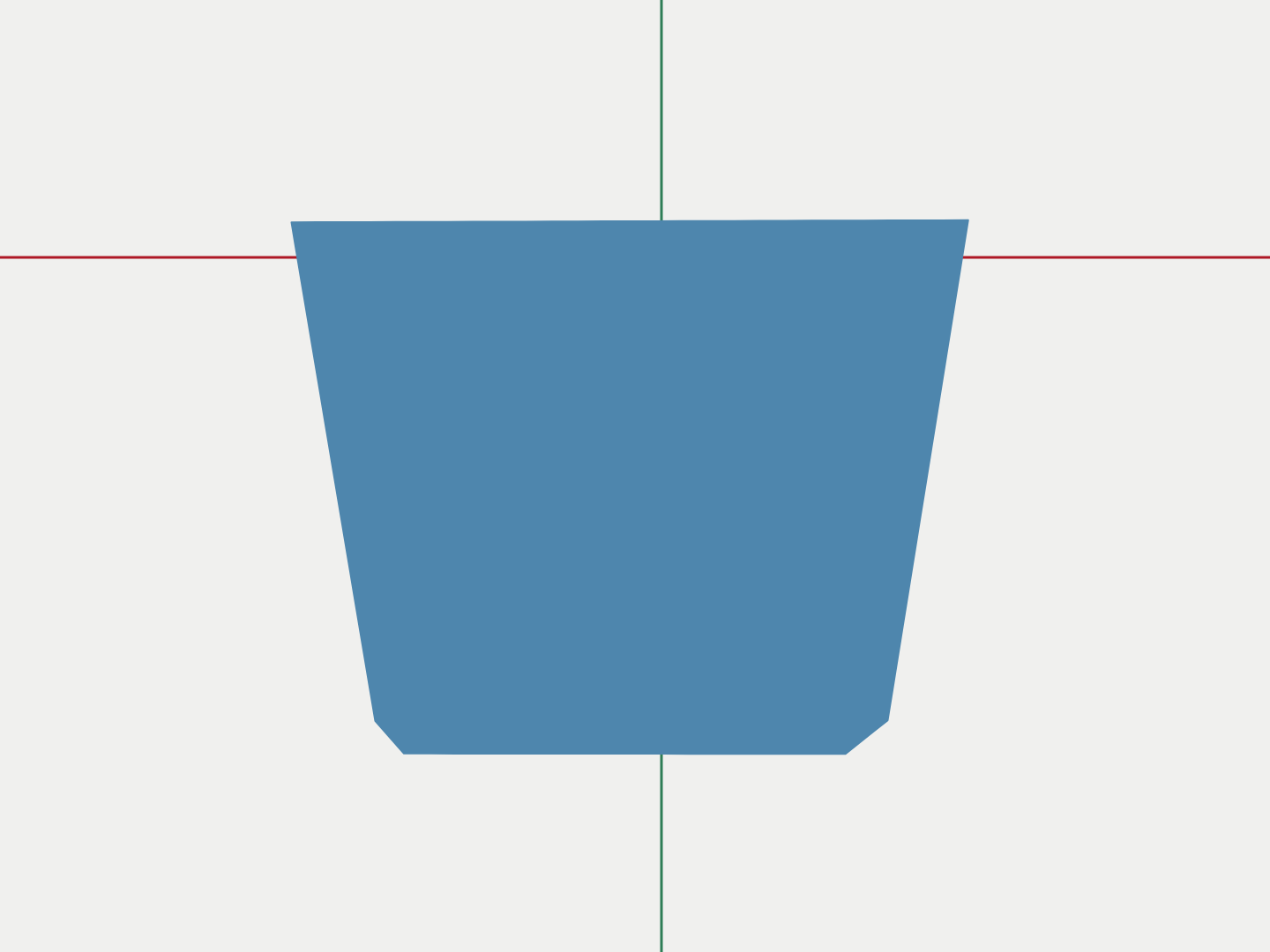 The traced cup body as a flat blue shape with a clean edge.